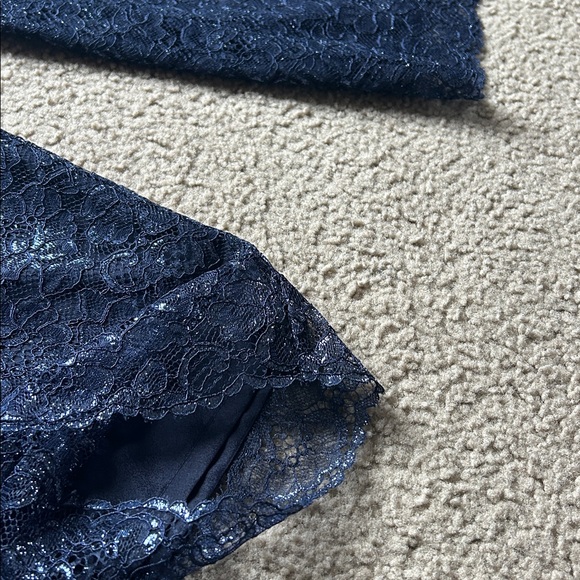 J. Crew Dark Blue Sparkle Lace Trousers - Picture 2 of 6